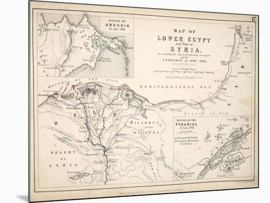 Map of Lower Egypt and Part of Syria, Published by William Blackwood and Sons, Edinburgh and…-Alexander Keith Johnston-Mounted Giclee Print