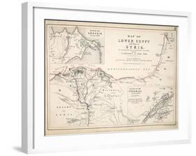 Map of Lower Egypt and Part of Syria, Published by William Blackwood and Sons, Edinburgh and…-Alexander Keith Johnston-Framed Giclee Print