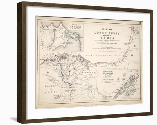 Map of Lower Egypt and Part of Syria, Published by William Blackwood and Sons, Edinburgh and…-Alexander Keith Johnston-Framed Giclee Print