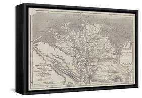 Map of Lower Egypt, Showing the Lines of Railway and Projected Isthmus of Suez Canal-John Dower-Framed Stretched Canvas