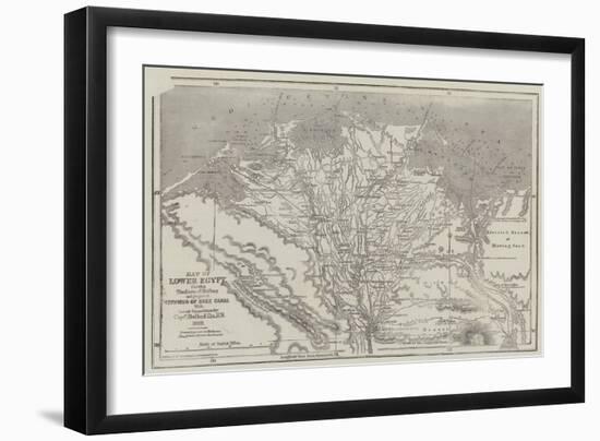 Map of Lower Egypt, Showing the Lines of Railway and Projected Isthmus of Suez Canal-John Dower-Framed Giclee Print