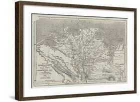 Map of Lower Egypt, Showing the Lines of Railway and Projected Isthmus of Suez Canal-John Dower-Framed Giclee Print