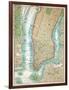 Map of Lower Manhattan and Central Park-null-Framed Giclee Print