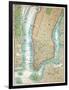 Map of Lower Manhattan and Central Park-null-Framed Giclee Print