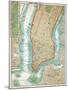 Map of Lower Manhattan and Central Park-null-Mounted Giclee Print