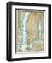 Map of Lower Manhattan and Central Park-null-Framed Giclee Print