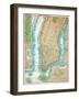 Map of Lower Manhattan and Central Park-Fine Art-Framed Photographic Print