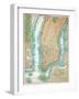 Map of Lower Manhattan and Central Park-Fine Art-Framed Photographic Print
