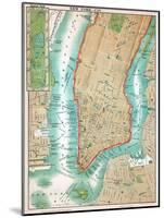 Map of Lower Manhattan and Central Park-Fine Art-Mounted Photographic Print