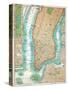 Map of Lower Manhattan and Central Park-Fine Art-Stretched Canvas