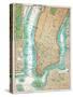 Map of Lower Manhattan and Central Park-Fine Art-Stretched Canvas