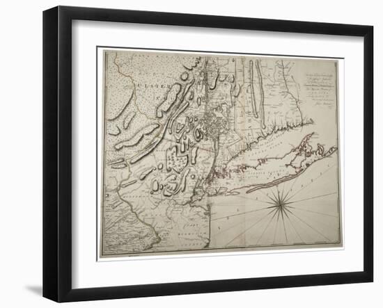 Map of Lower New York State and Surrounding Areas, C.1775-John Montresor-Framed Giclee Print