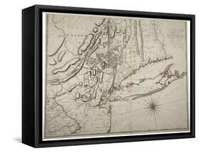 Map of Lower New York State and Surrounding Areas, C.1775-John Montresor-Framed Stretched Canvas