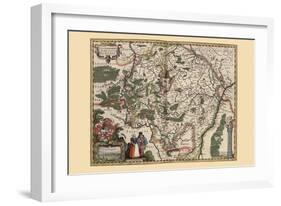 Map of Luxembourg-Pieter Van der Keere-Framed Art Print