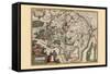 Map of Luxembourg-Pieter Van der Keere-Framed Stretched Canvas