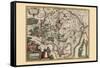 Map of Luxembourg-Pieter Van der Keere-Framed Stretched Canvas