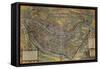 Map of Lyon, France, from Civitates Orbis Terrarum-null-Framed Stretched Canvas