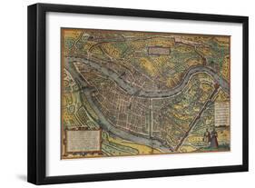 Map of Lyon, France, from Civitates Orbis Terrarum-null-Framed Giclee Print