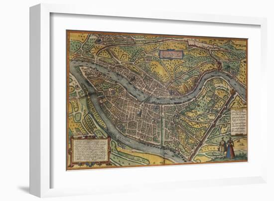 Map of Lyon, France, from Civitates Orbis Terrarum-null-Framed Giclee Print