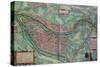 Map of Lyon, from Civitates Orbis Terrarum by Georg Braun-Joris Hoefnagel-Stretched Canvas