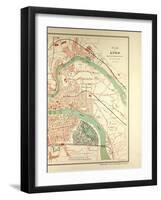 Map of Lyon-null-Framed Giclee Print