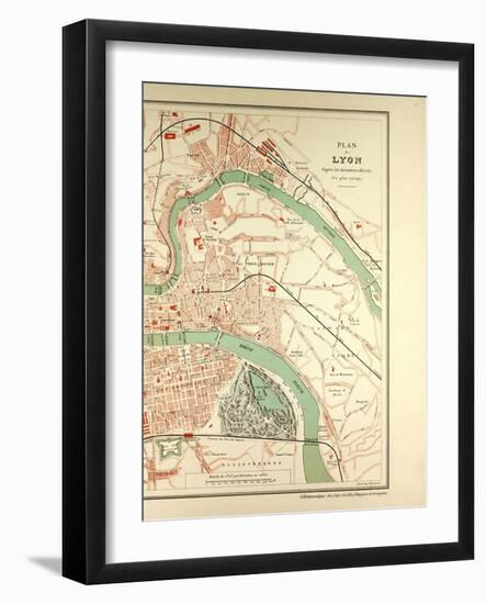 Map of Lyon-null-Framed Giclee Print