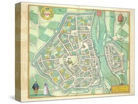 Map of Maastricht, from 'Civitates Orbis Terrarum' by Georg Braun-Joris Hoefnagel-Stretched Canvas