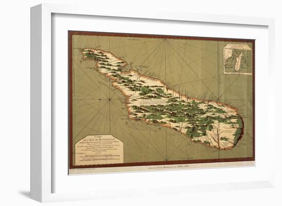 Map of Madagascar, 1766-Jacques-Nicolas Bellin-Framed Giclee Print