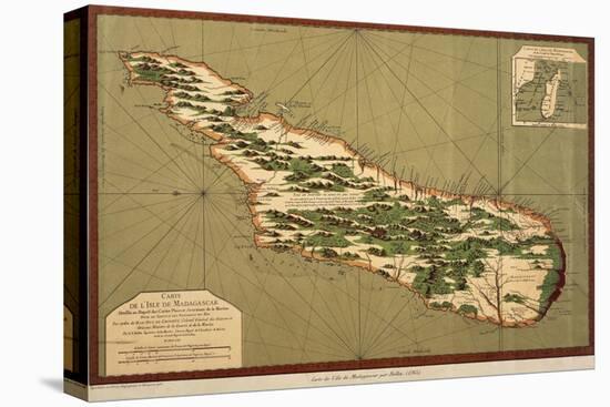 Map of Madagascar, 1766-Jacques-Nicolas Bellin-Stretched Canvas
