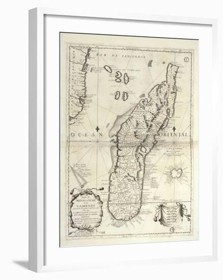 Map of Madagascar Island-Vincenzo Coronelli-Framed Premium Giclee Print