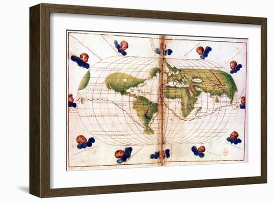 Map of Magellan's Round the World Voyage, 1519-1521-null-Framed Giclee Print