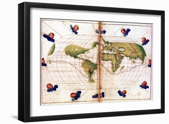 Map of Magellan's Round the World Voyage, 1519-1521-null-Framed Giclee Print