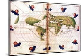Map of Magellan's Round the World Voyage, 1519-1521-null-Mounted Giclee Print