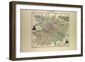 Map of Maine and Loire 1896, France-null-Framed Giclee Print