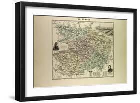 Map of Maine and Loire 1896, France-null-Framed Giclee Print