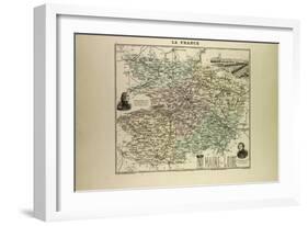Map of Maine and Loire 1896, France-null-Framed Giclee Print