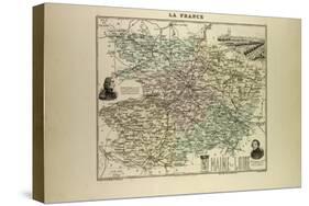 Map of Maine and Loire 1896, France-null-Stretched Canvas