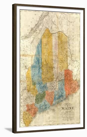 Map of Maine, c.1843-W^ Anson-Framed Art Print