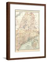 Map of Maine, United States. Inset of Mount Desert Island-Encyclopaedia Britannica-Framed Art Print