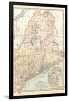 Map of Maine, United States. Inset of Mount Desert Island-Encyclopaedia Britannica-Framed Art Print