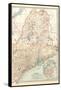 Map of Maine, United States. Inset of Mount Desert Island-Encyclopaedia Britannica-Framed Stretched Canvas