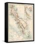 Map of Malay Peninsula, 1870s-null-Framed Stretched Canvas