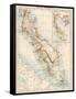 Map of Malay Peninsula, 1870s-null-Framed Stretched Canvas