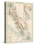 Map of Malay Peninsula, 1870s-null-Stretched Canvas