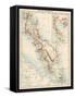 Map of Malay Peninsula, 1870s-null-Framed Stretched Canvas