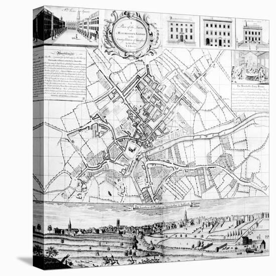 Map of Manchester, 1751-Casson & Berry-Stretched Canvas