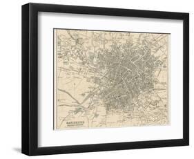 Map of Manchester and Its Environs-J. Bartholomew-Framed Photographic Print