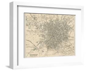 Map of Manchester and Its Environs-J. Bartholomew-Framed Photographic Print