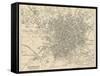 Map of Manchester and Its Environs-J. Bartholomew-Framed Stretched Canvas