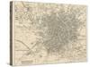 Map of Manchester and Its Environs-J. Bartholomew-Stretched Canvas